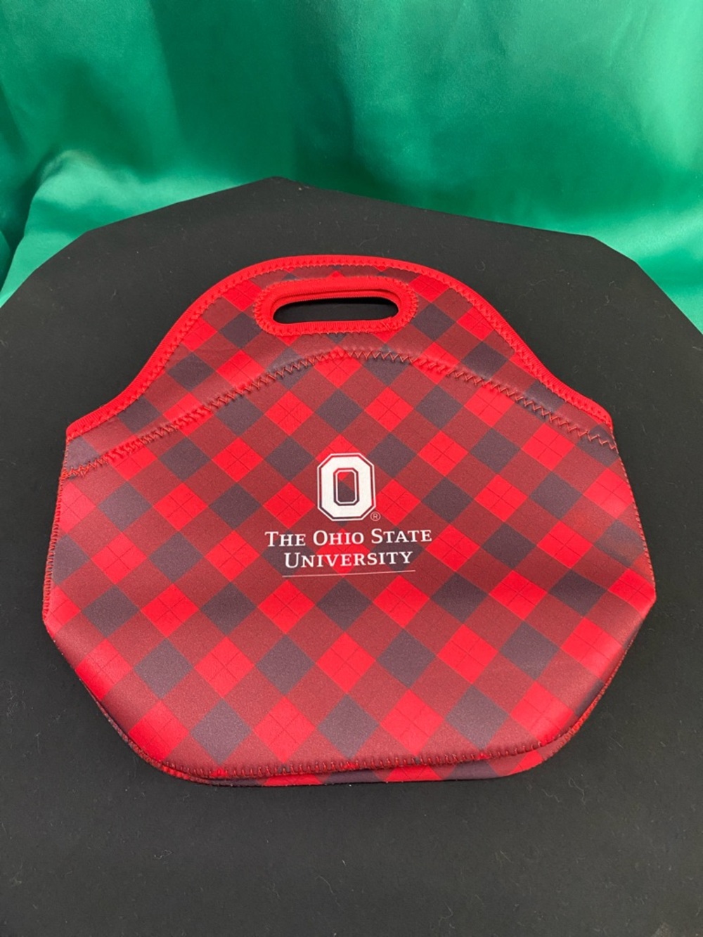 OHIO STATE Buffalo Plaid Zippered Insulated Neoprene Lunch Tote Caddy—New in Bag - Picture 10 of 12